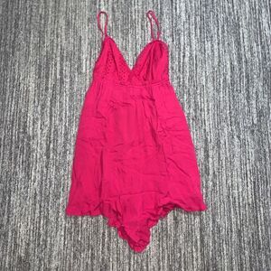 Coco + Jaimeson Womens Small Eyelet Bust Ruffled Romper Pink Lined Rayon‎ NWT